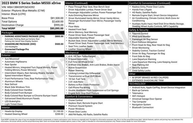 Used 2023 BMW M550i xDrive AWD/4WD image 2
