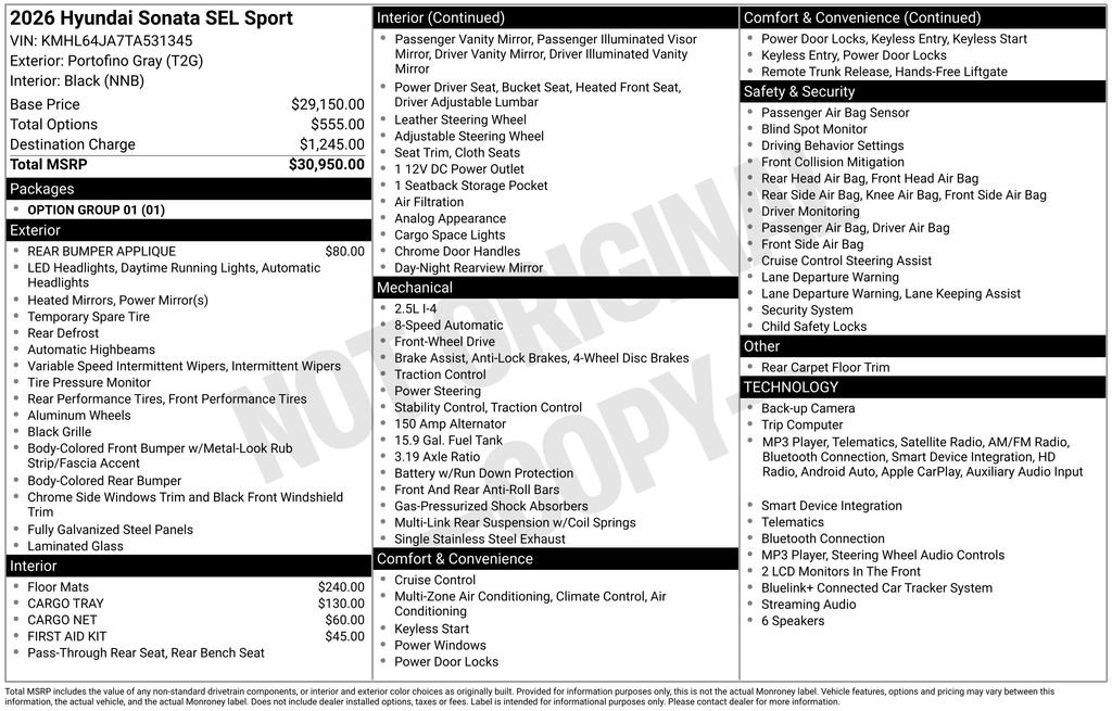 Certified 2026 Hyundai Sonata SEL FWD image 7