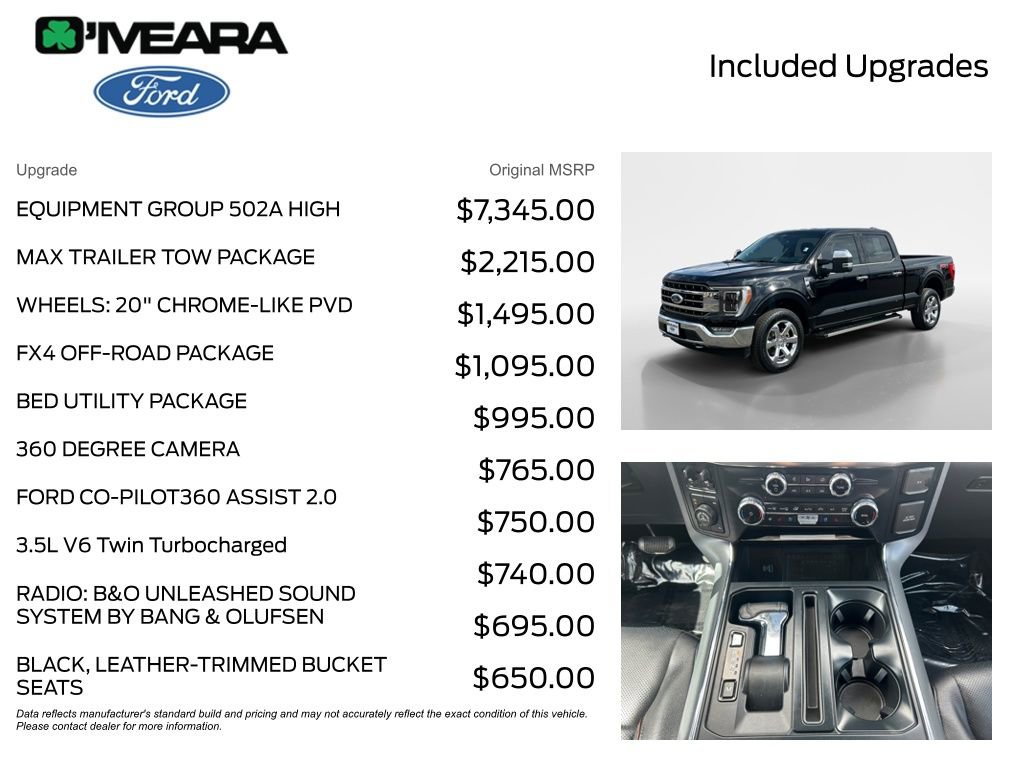 Used 2022 Ford F150 Lariat w/ Equipment Group 502A High image 4