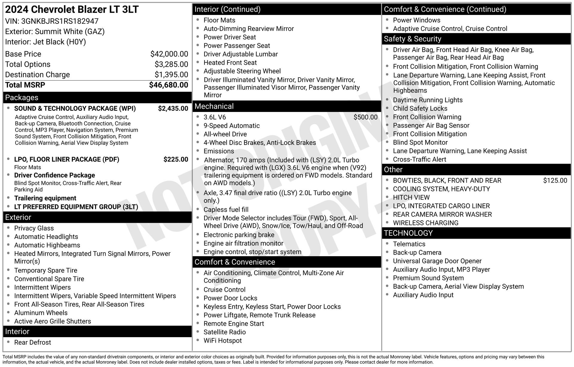 Used 2024 Chevrolet Blazer LT w/ Sound & Technology Package image 3