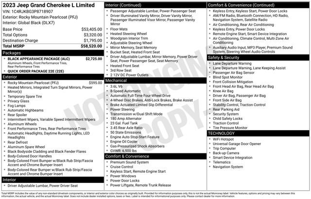 Used 2023 Jeep Grand Cherokee L Limited w/ Black Appearance Package image 7