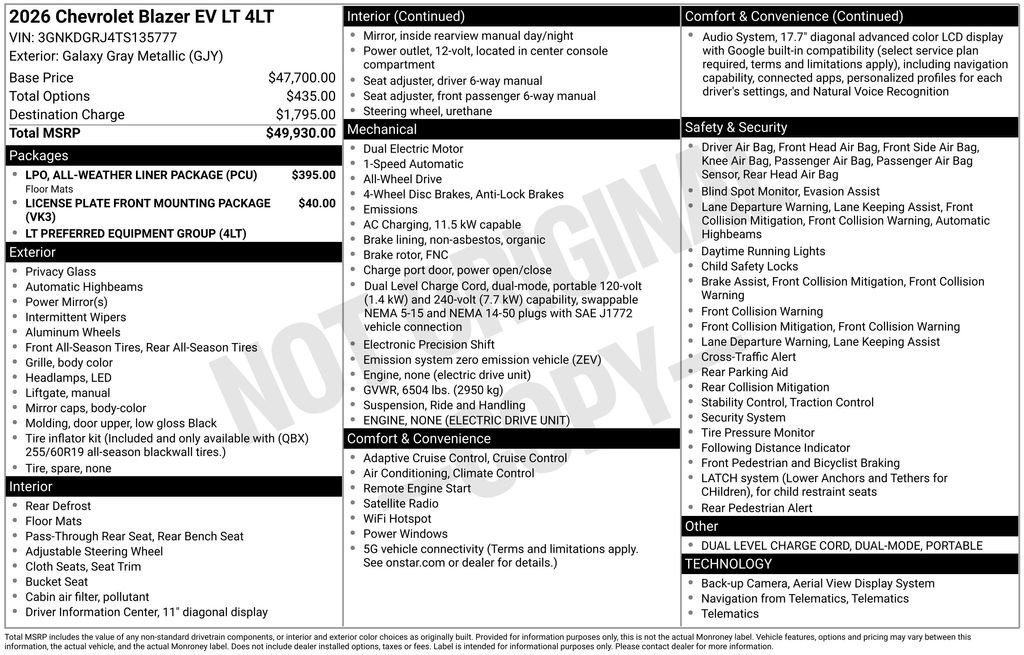 New 2026 Chevrolet Blazer EV LT AWD/4WD image 6