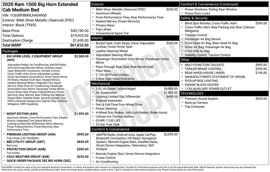Used 2020 RAM 1500 Big Horn AWD/4WD image 2