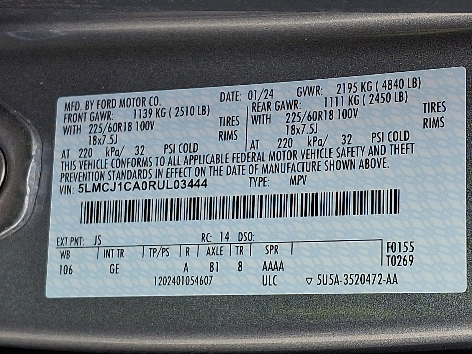 Certified 2024 Lincoln Corsair FWD w/ Equipment Group 101A image 27