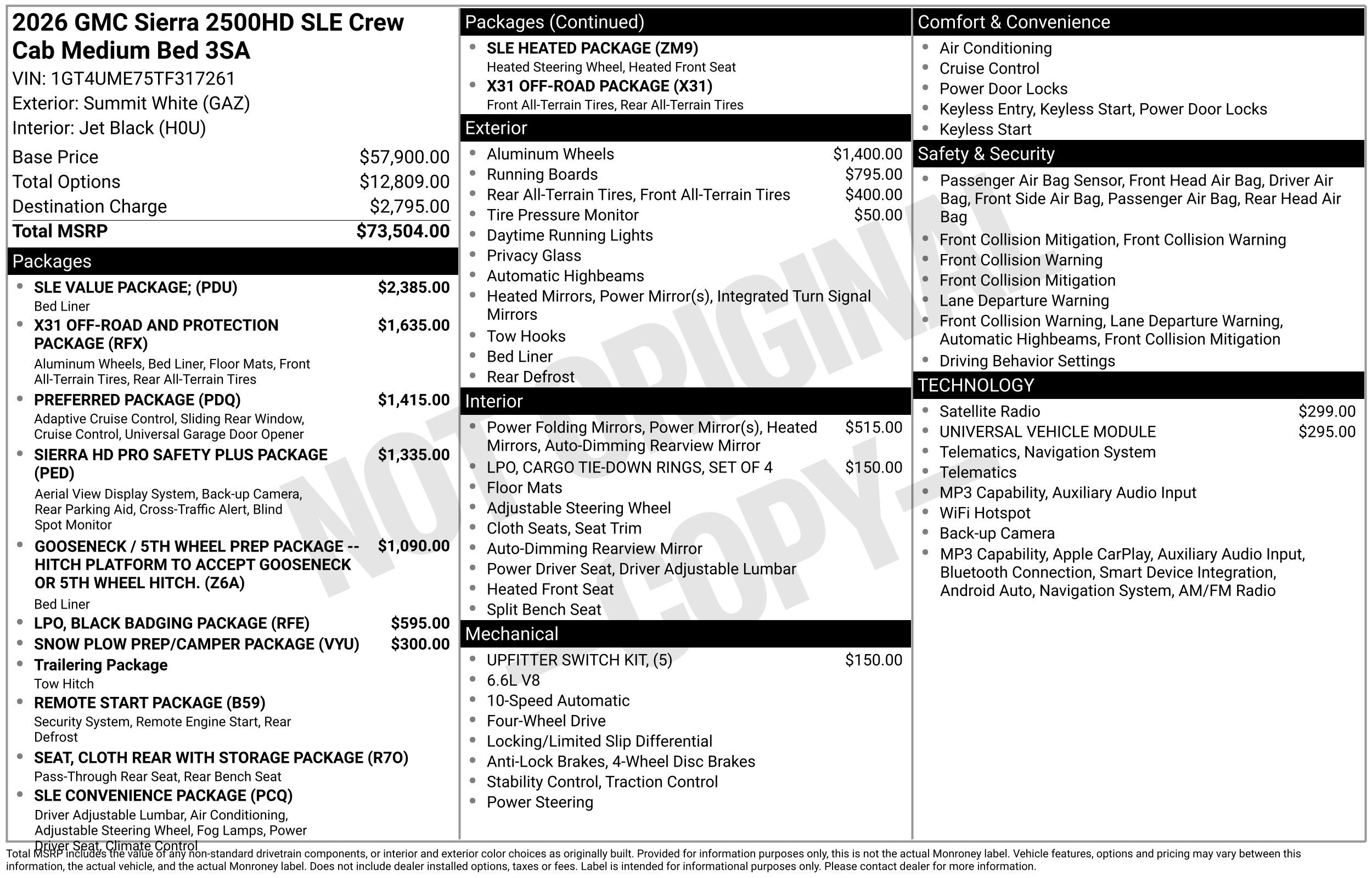 New 2026 GMC Sierra 2500 SLE w/ SLE Value Package; AWD/4WD image 3