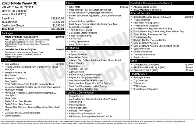 Used 2023 Toyota Camry SE w/ Audio Upgrade Package image 7