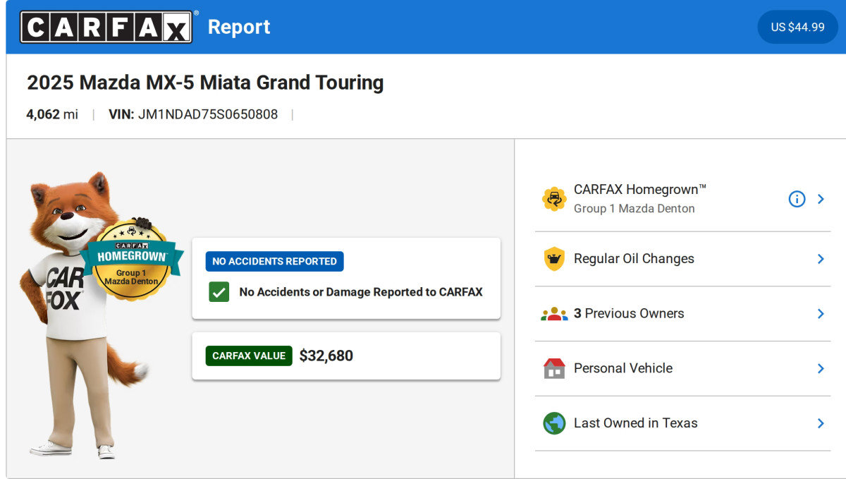 Used 2025 MAZDA MX-5 Miata Grand Touring RWD image 6
