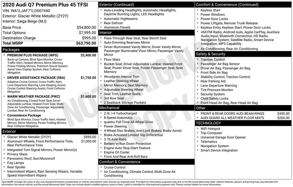 Used 2020 Audi Q7 2.0T Premium Plus w/ Premium Plus Package image 28