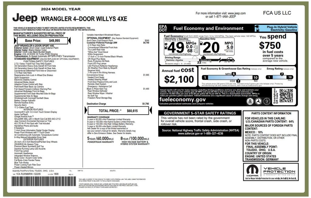 Used 2024 Jeep Wrangler Unlimited AWD/4WD image 3