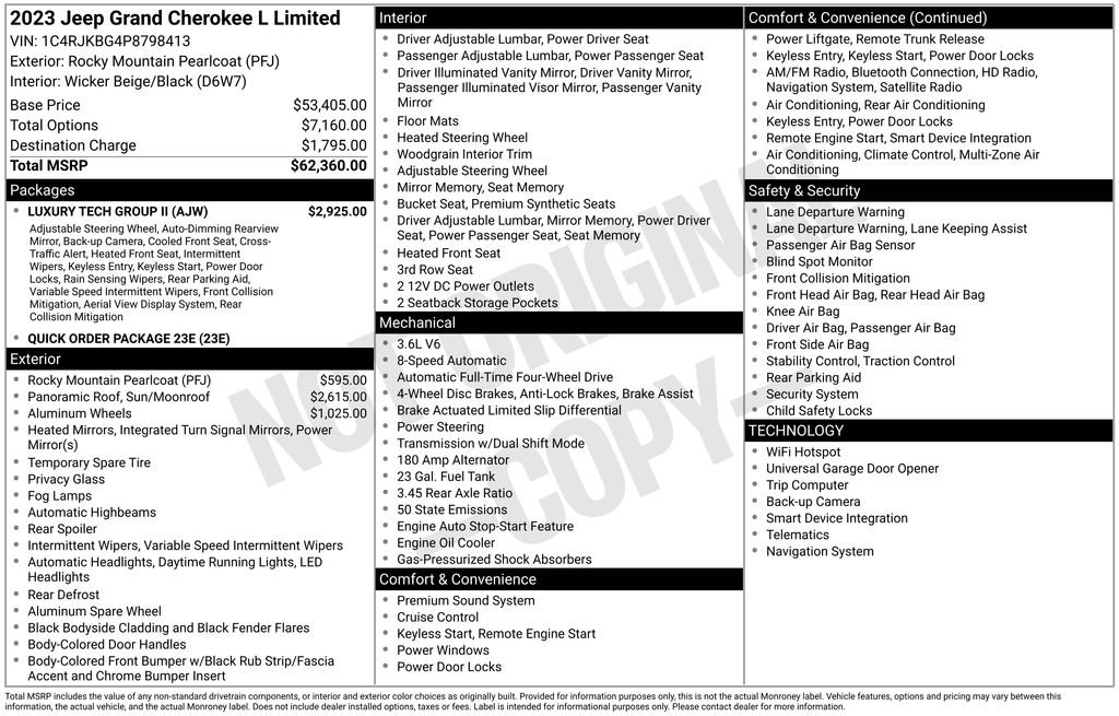Used 2023 Jeep Grand Cherokee L Limited w/ Luxury Tech Group II AWD/4WD image 15