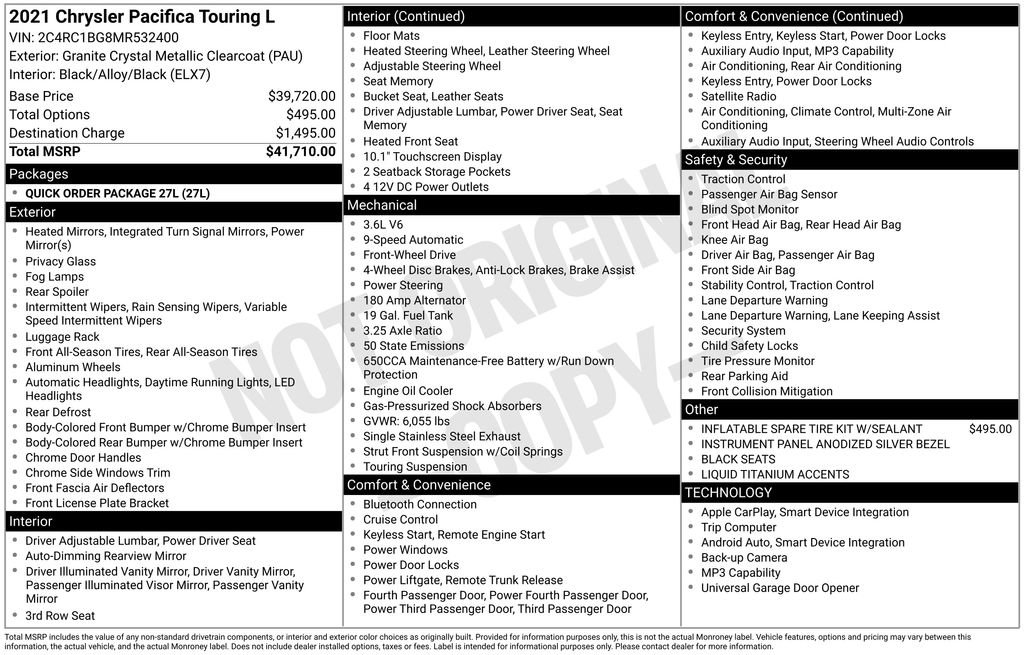 Used 2021 Chrysler Pacifica Touring-L image 11