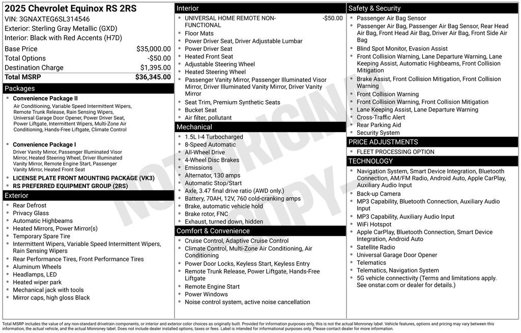 Used 2025 Chevrolet Equinox RS AWD/4WD image 32