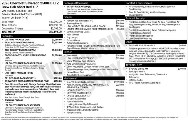 New 2026 Chevrolet Silverado 2500 LTZ w/ LTZ Plus Package AWD/4WD image 4