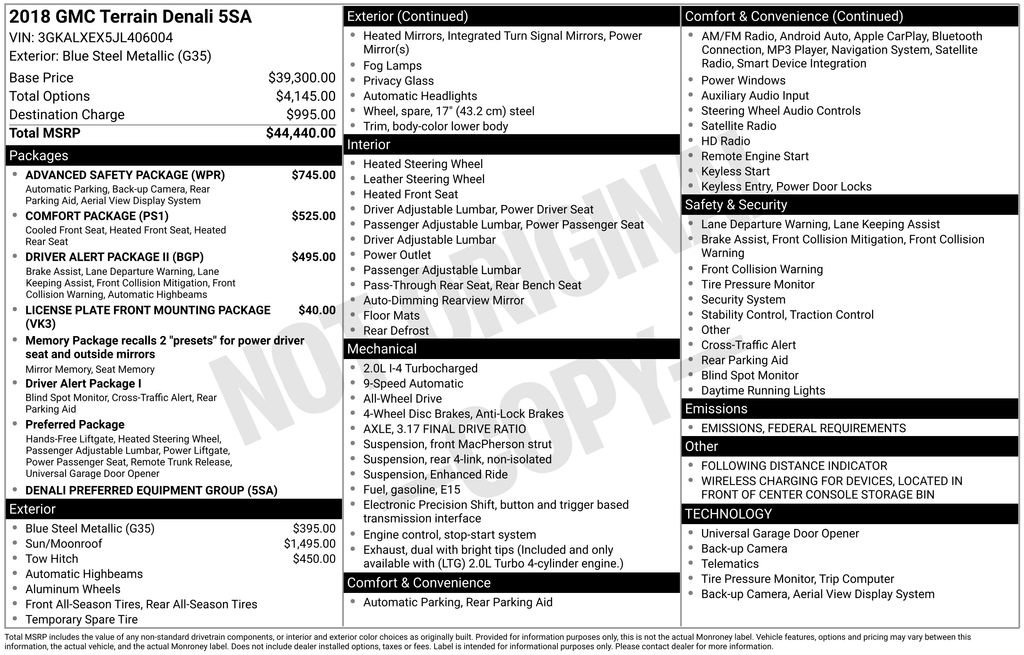 Used 2018 GMC Terrain Denali w/ Advanced Safety Package image 5