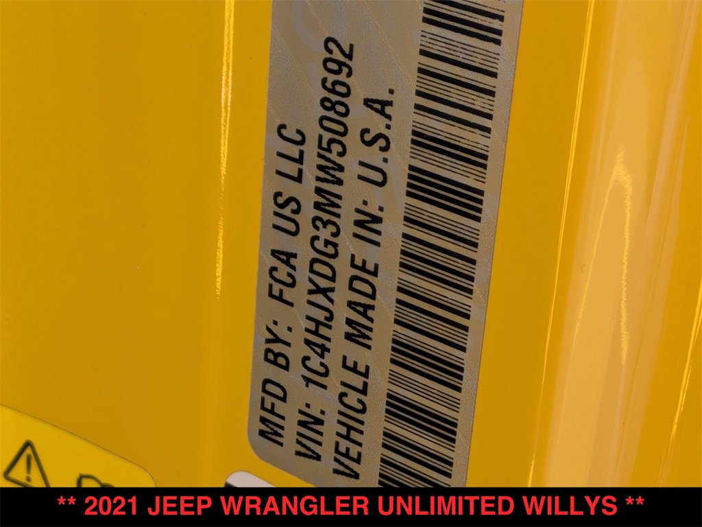 Used 2021 Jeep Wrangler Unlimited Willys image 32