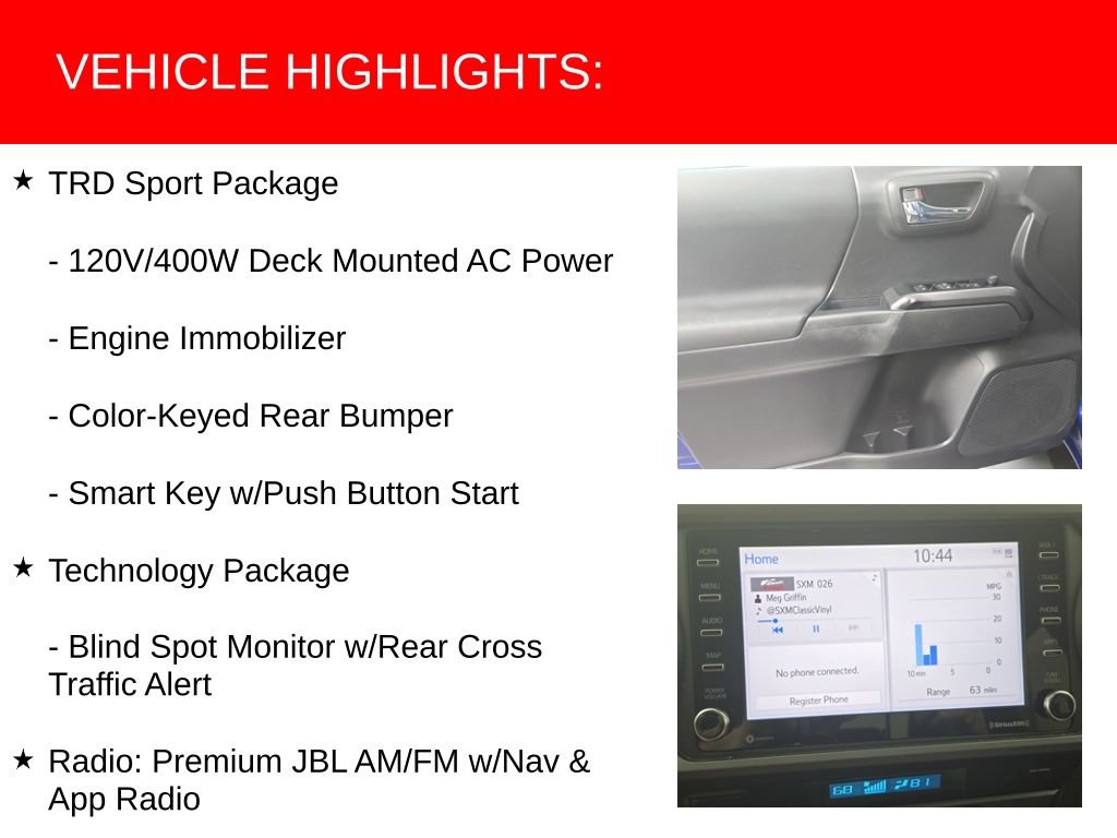 Used 2022 Toyota Tacoma TRD Sport w/ Technology Package RWD image 18