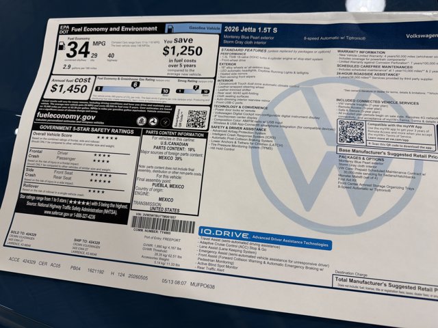 New 2026 Volkswagen Jetta S FWD image 40