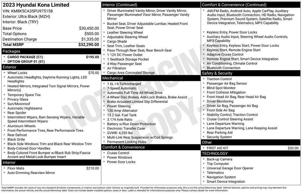 Used 2023 Hyundai Kona Limited w/ Cargo Package image 40