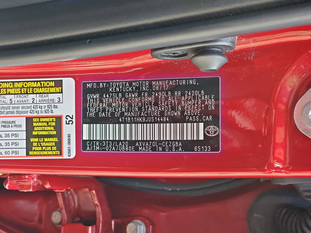 Used 2018 Toyota Camry XLE w/ Audio Package image 39