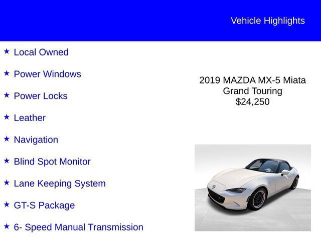 Used 2019 MAZDA MX-5 Miata Grand Touring w/ GT-S Package RWD image 2