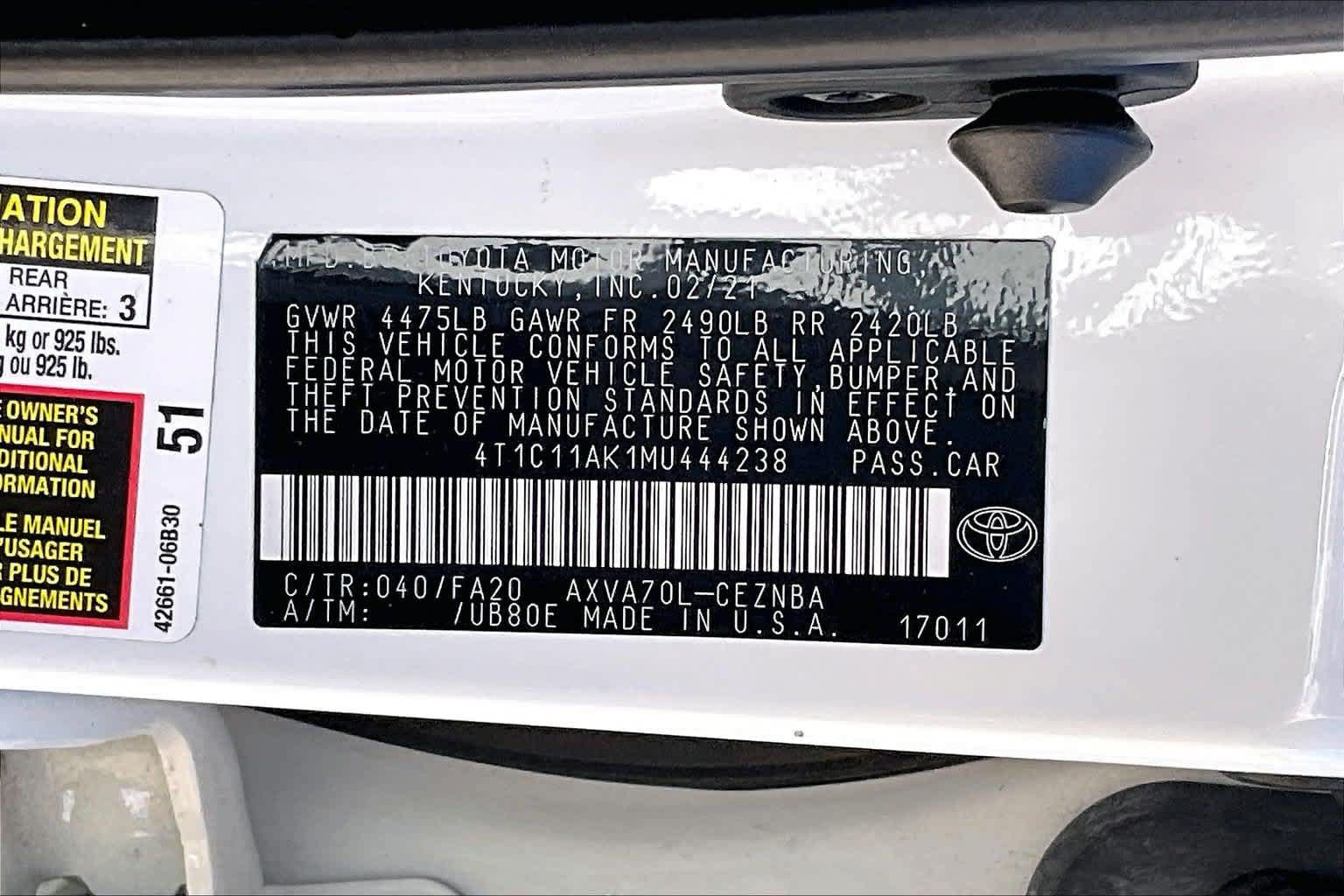 Used 2021 Toyota Camry LE FWD image 19