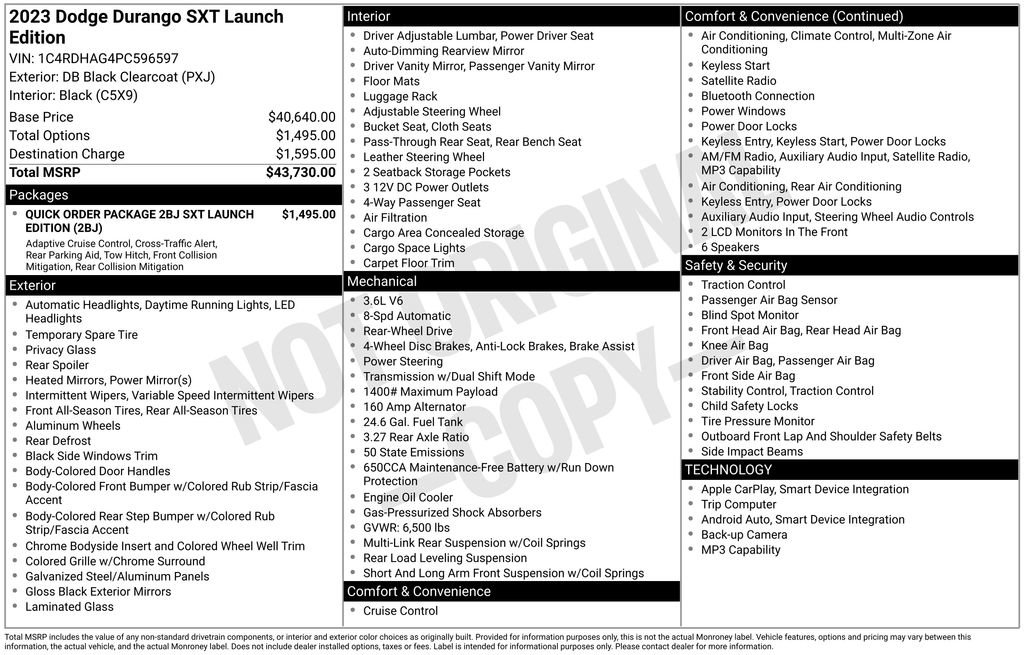 Used 2023 Dodge Durango SXT Launch Edition image 2