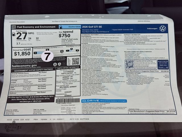 New 2026 Volkswagen GTI SE FWD image 20