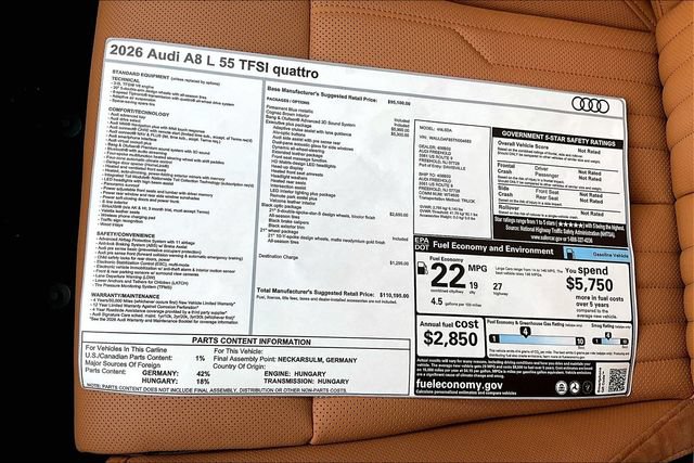 New 2026 Audi A8 L 3.0T AWD/4WD image 14