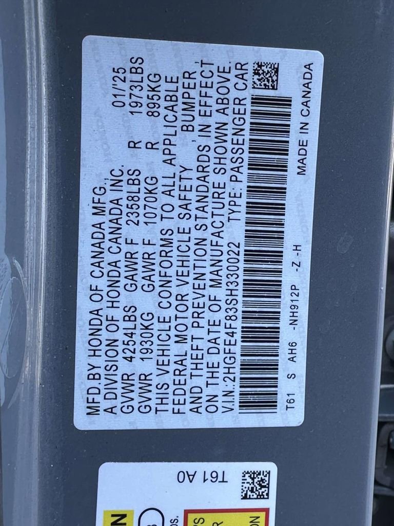 Certified 2025 Honda Civic Sport image 37