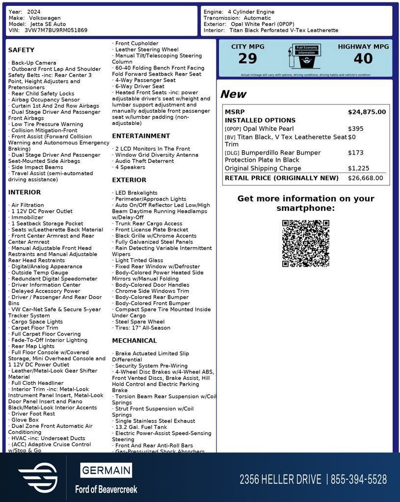 Used 2024 Volkswagen Jetta SE image 30