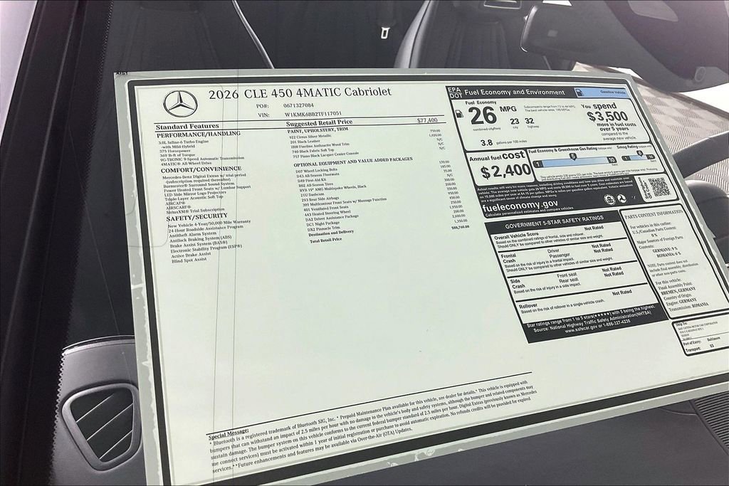 New 2026 Mercedes-Benz CLE 450 4MATIC Cabriolet image 13