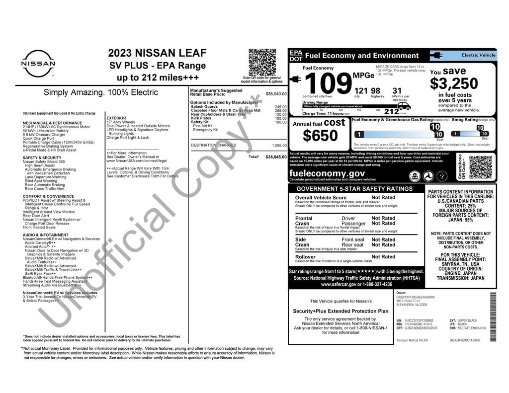 Certified 2023 Nissan Leaf SV Plus FWD image 6