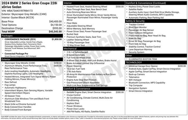 Used 2024 BMW 228i xDrive Gran Coupe w/ Convenience Package AWD/4WD image 20