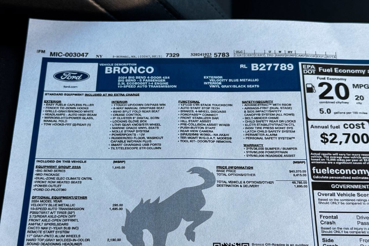Used 2024 Ford Bronco Big Bend image 42