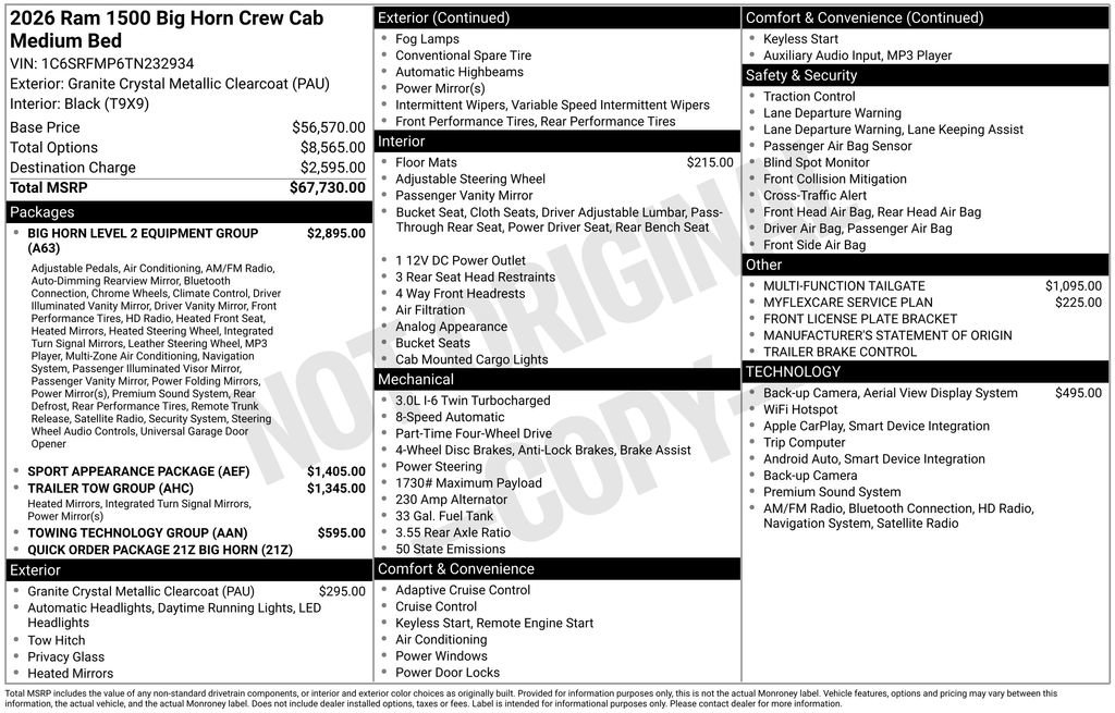 New 2026 RAM 1500 Big Horn AWD/4WD image 6