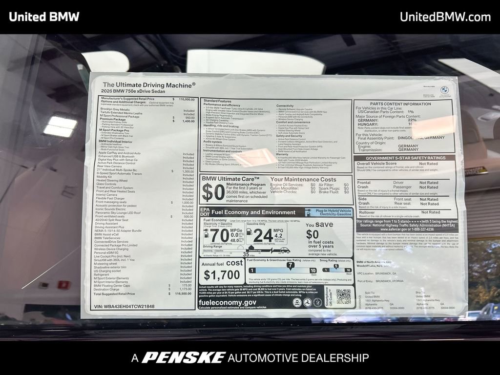 New 2026 BMW 750e xDrive w/ Premium Package AWD/4WD image 23