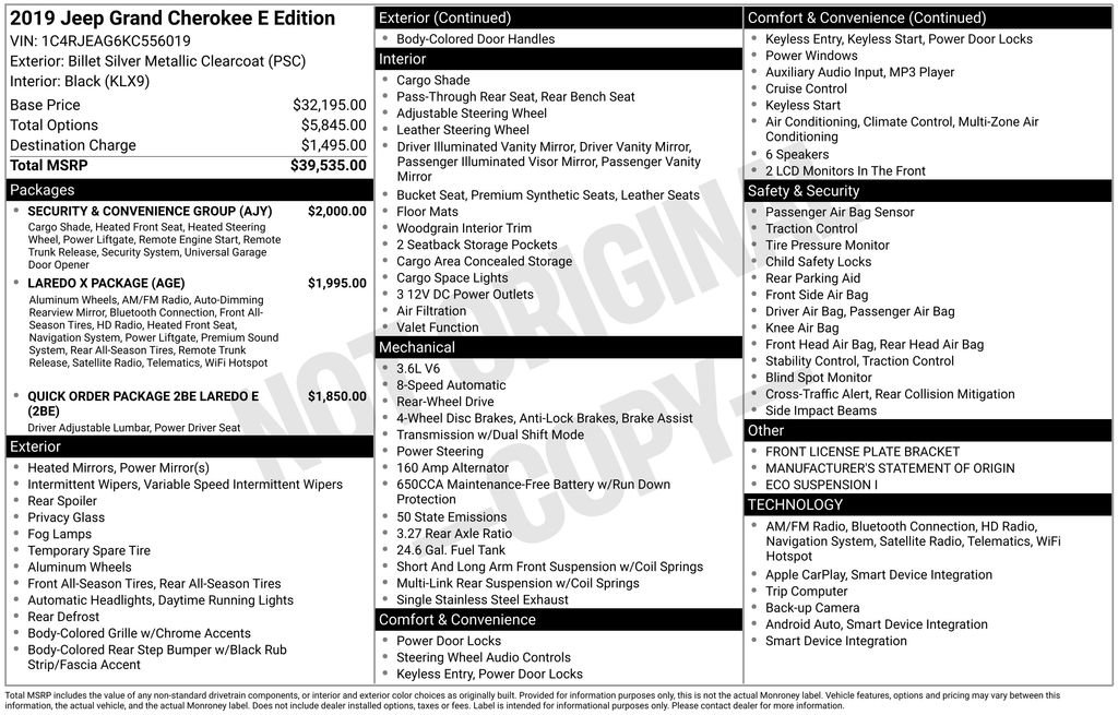 Used 2019 Jeep Grand Cherokee Laredo w/ Security & Convenience Group image 6