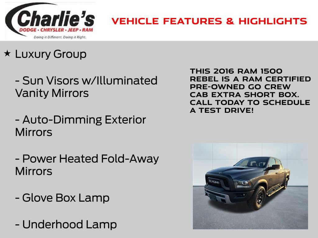 Certified 2016 RAM 1500 Rebel w/ Luxury Group image 13