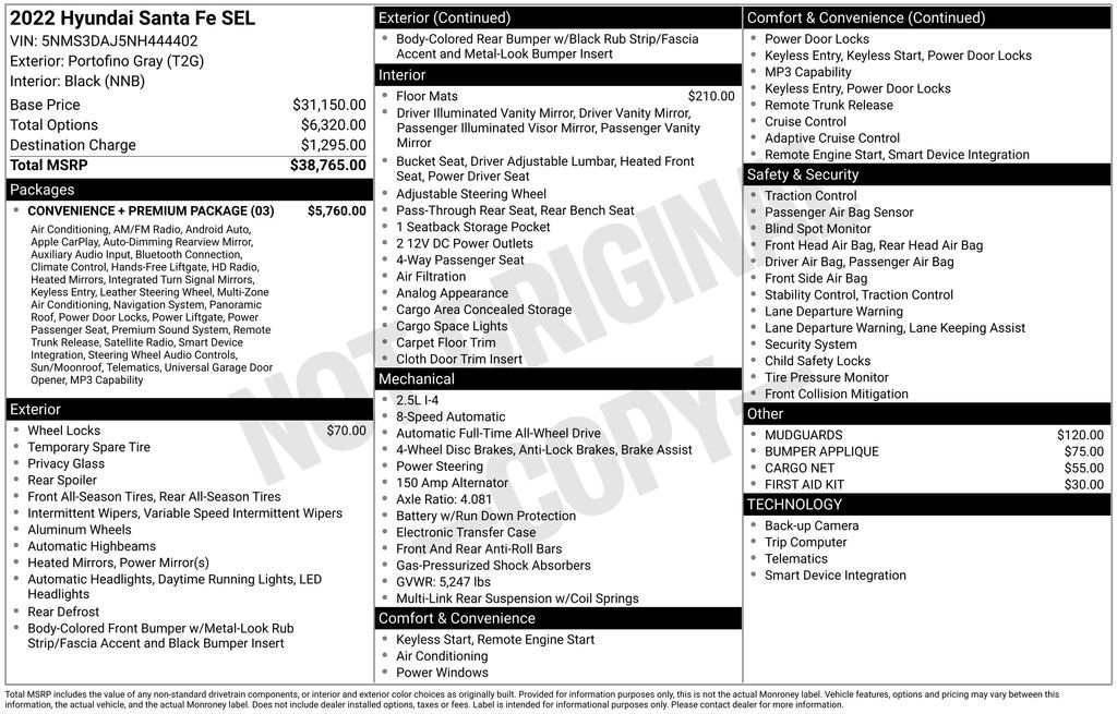 Used 2022 Hyundai Santa Fe SEL w/ Convenience + Premium Package AWD/4WD image 17