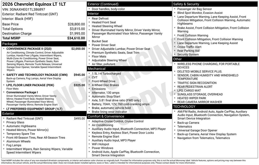 New 2026 Chevrolet Equinox LT w/ Convenience Package II image 9