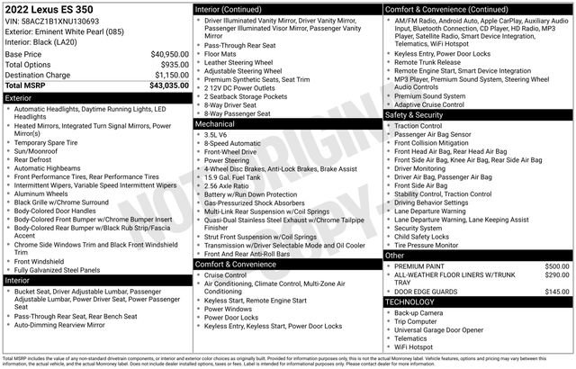 Used 2022 Lexus ES 350 image 27