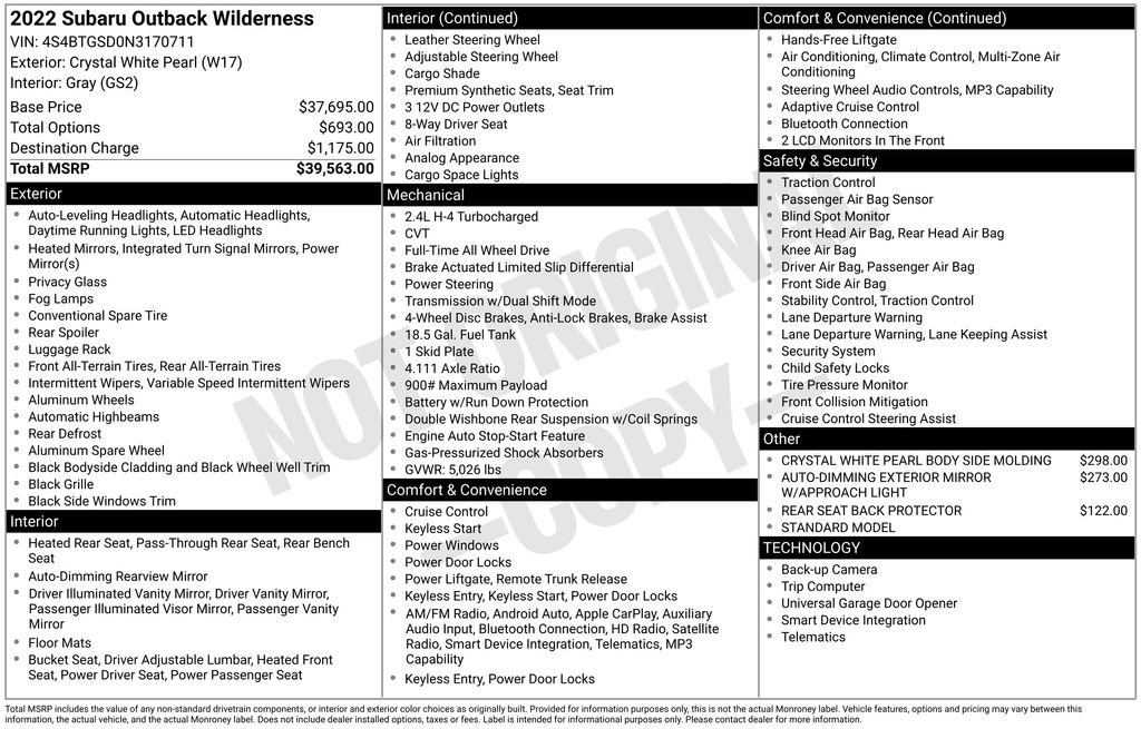 Used 2022 Subaru Outback Wilderness image 3