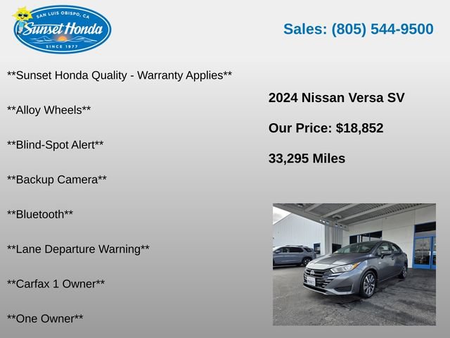 Used 2024 Nissan Versa SV w/ Trunk Package FWD image 5