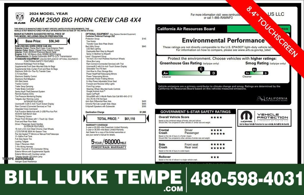 Used 2024 RAM 2500 Big Horn w/ Bed Utility Group