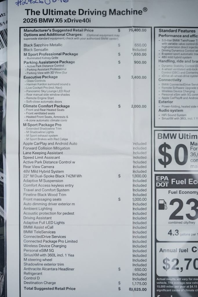 New 2026 BMW X6 xDrive40i w/ Executive Package image 8