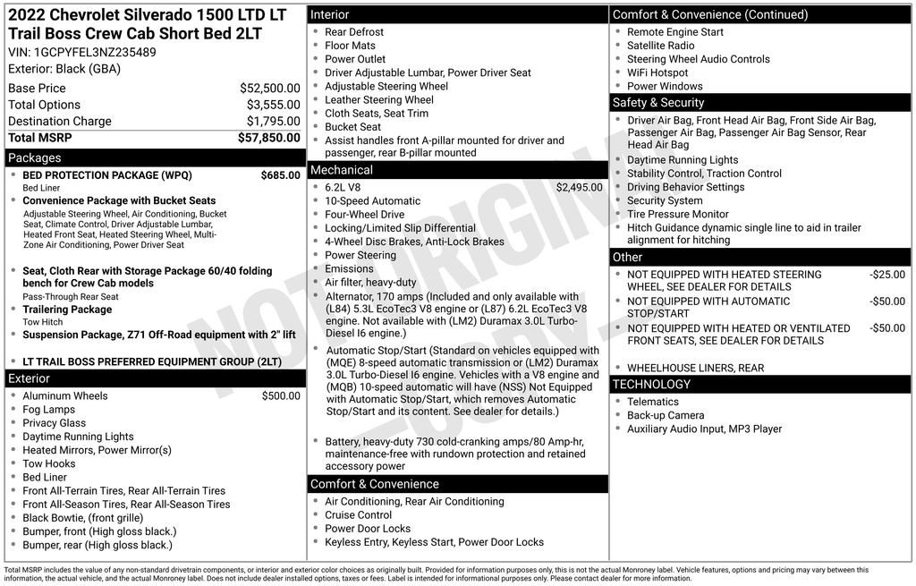 Used 2022 Chevrolet Silverado 1500 LT Trail Boss w/ Bed Protection Package image 13