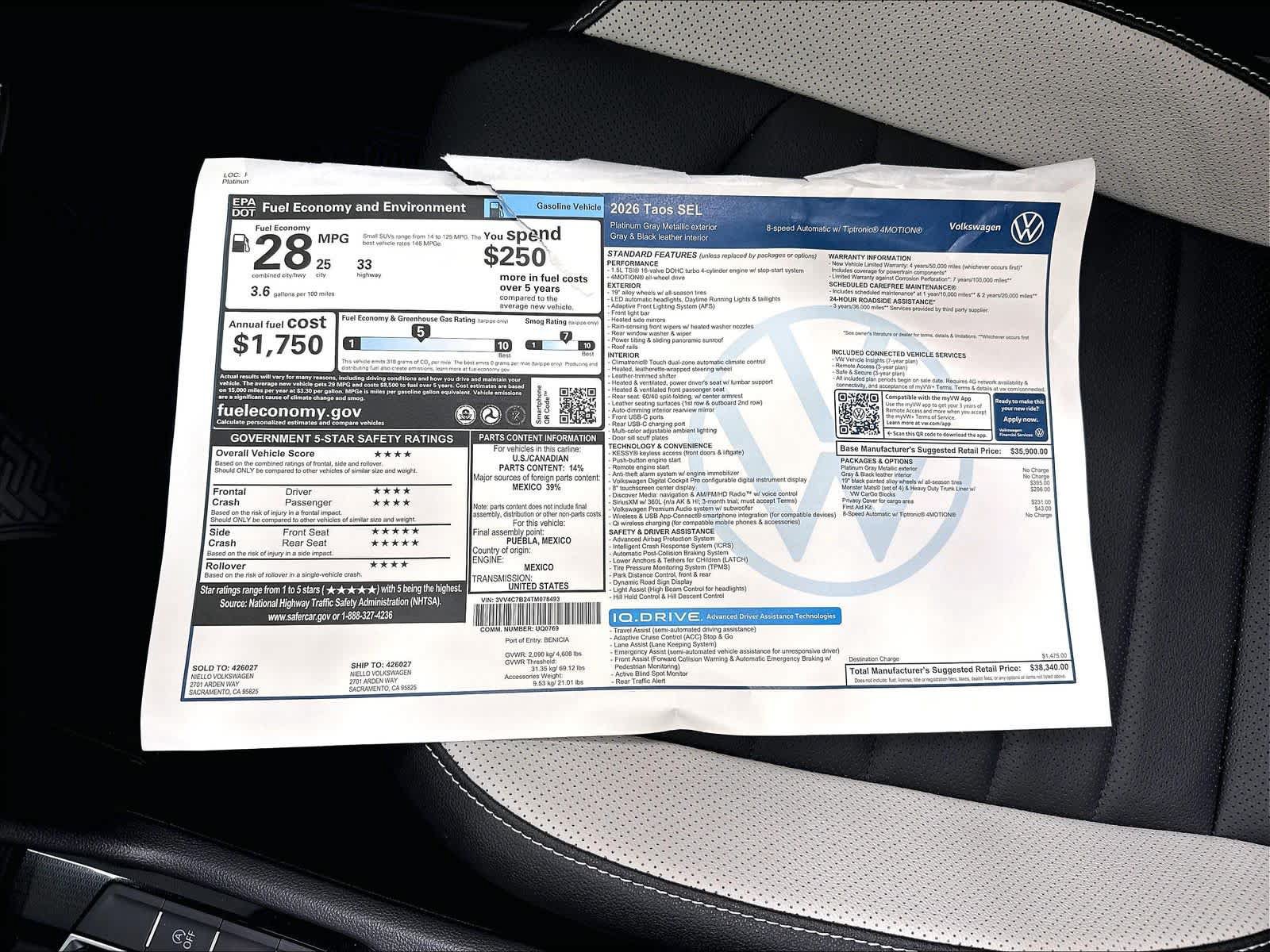 New 2026 Volkswagen Taos SEL AWD/4WD image 14