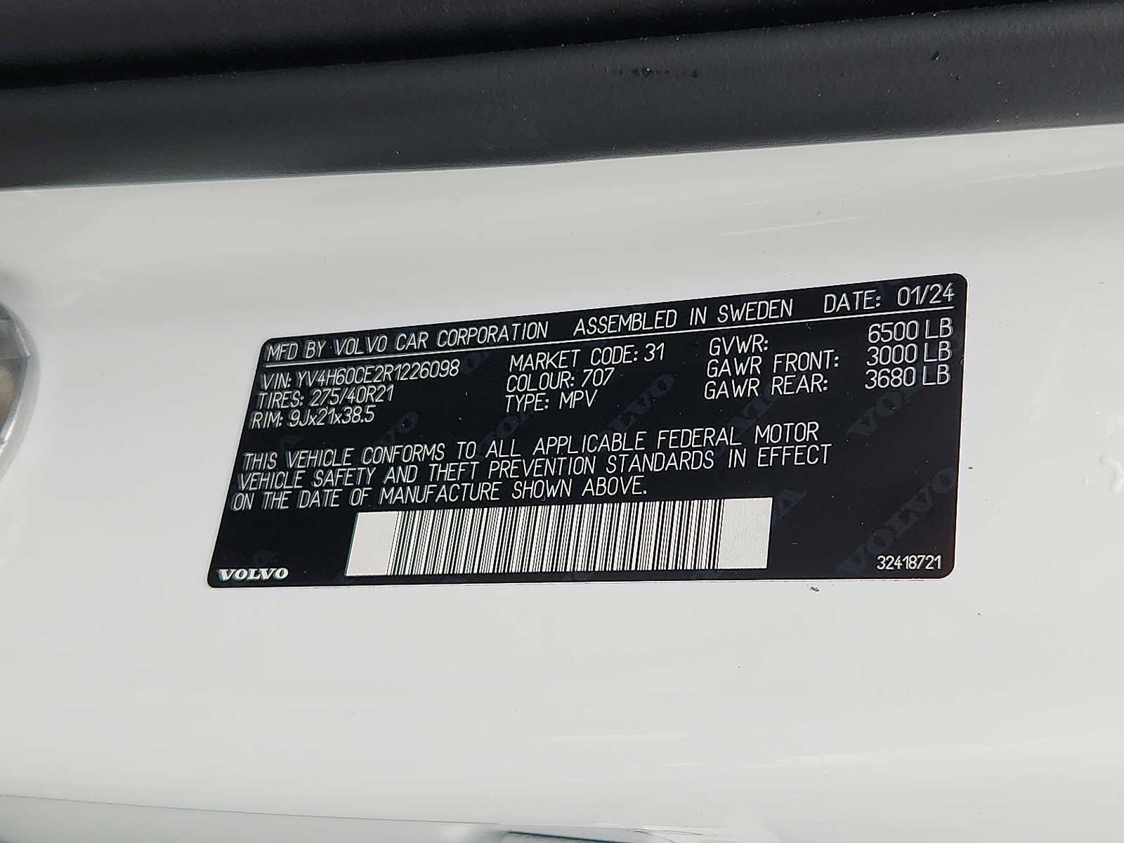 Certified 2024 Volvo XC90 T8 Plus w/ Protection Package Premier AWD/4WD image 26