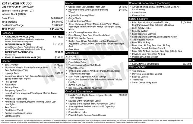 Used 2019 Lexus RX 350 FWD w/ Navigation Package image 20