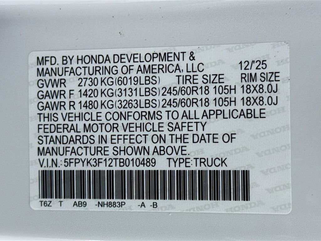 New 2026 Honda Ridgeline Sport image 30